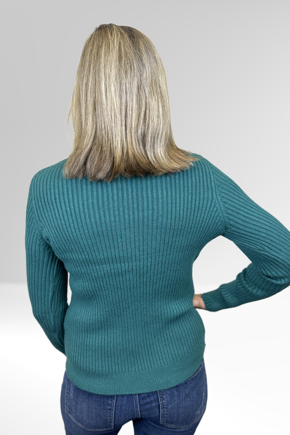 Liverpool Mock Neck Cable Sweater - Malachite