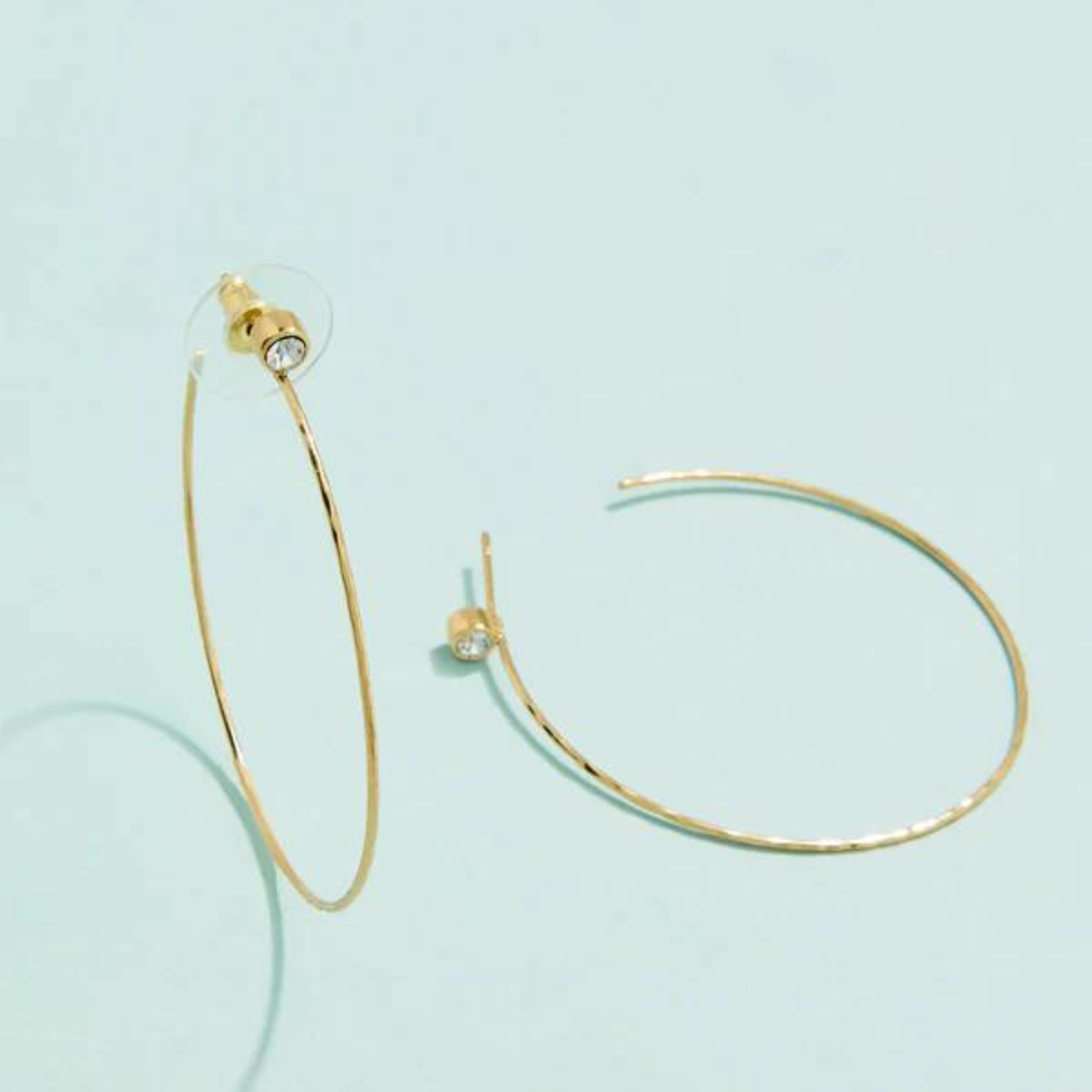 Spartina Splash Ultrathin Crystal Hoops