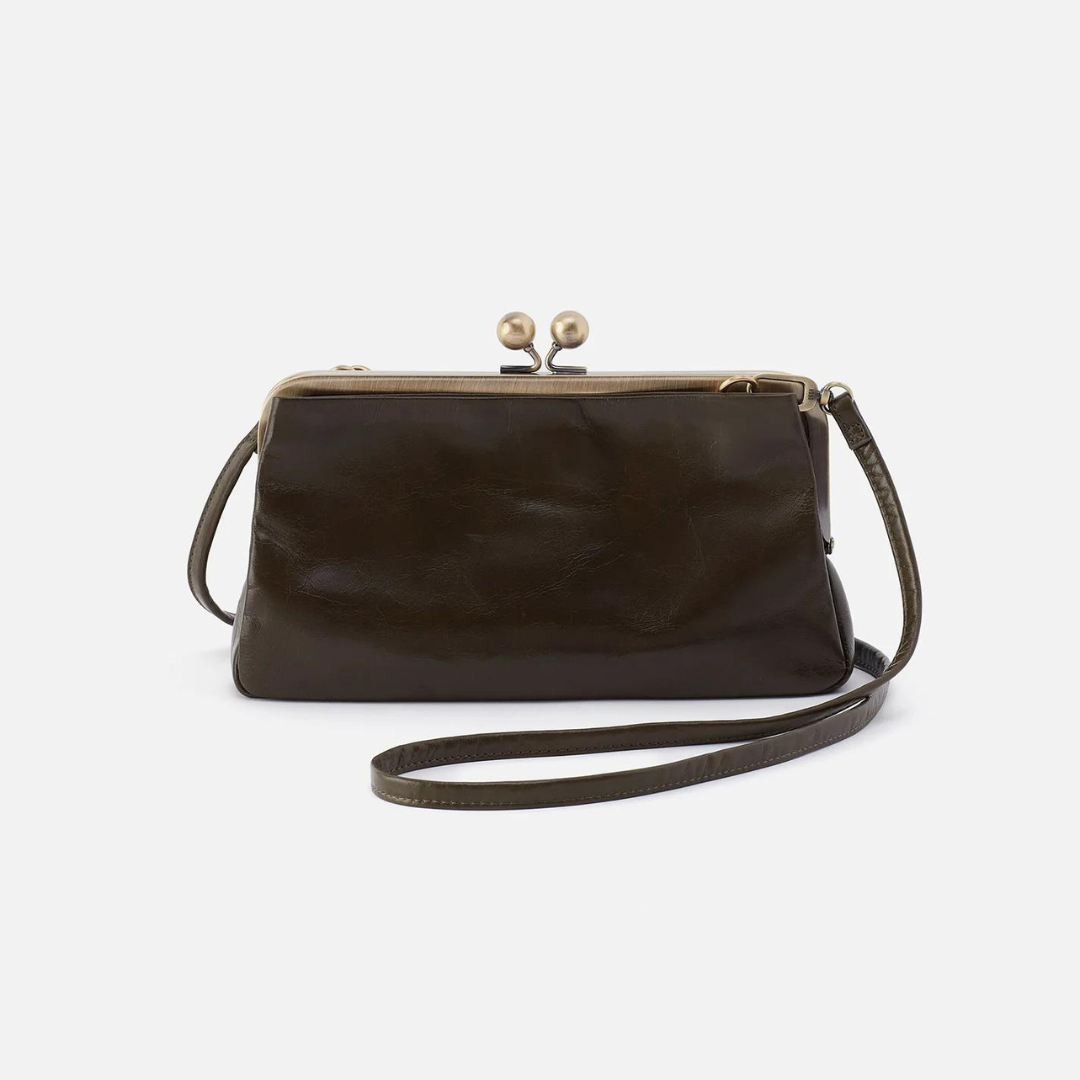 Hobo Lauren Frame Crossbody Polished Leather - Deep Moss