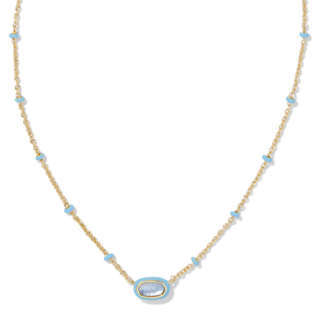 Kendra Scott Mini Elisa Enamel Frame Necklace - Gold