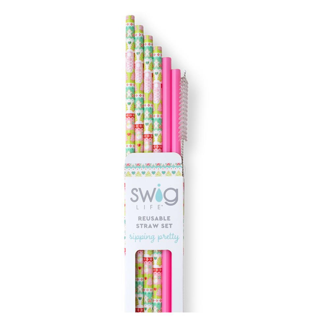 Swig Reusable Straw Set - Cookie Jar/Pink