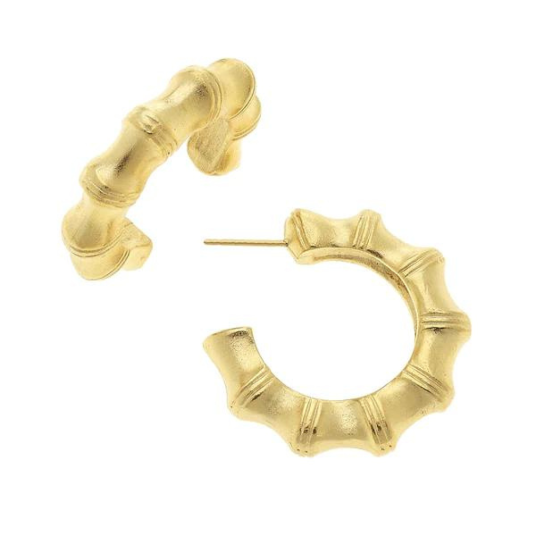 Susan Shaw Small Bamboo Hoop Earrings