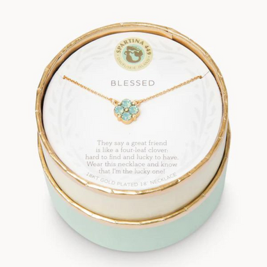 Spartina Sea La Vie Blessed Seafoam Clover Necklace - The Cottage