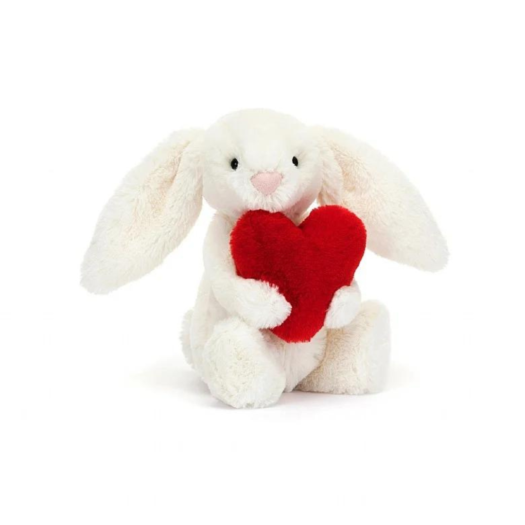 Jellycat Bashful Little Red Love Heart Bunny - The Cottage