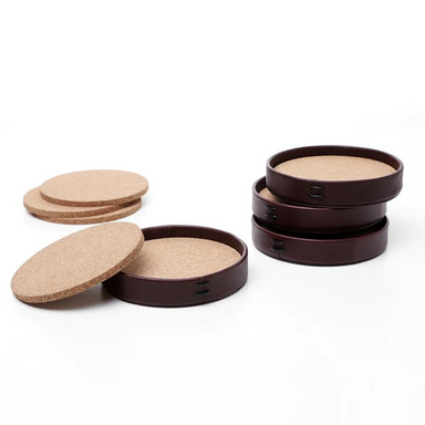 Liiton Leather Coaster Set of 4 - The Cottage