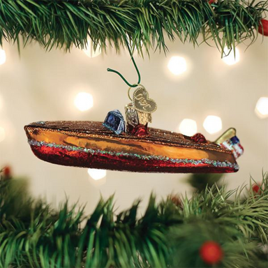 Old World Christmas Classic Wooden Boat Ornament - The Cottage