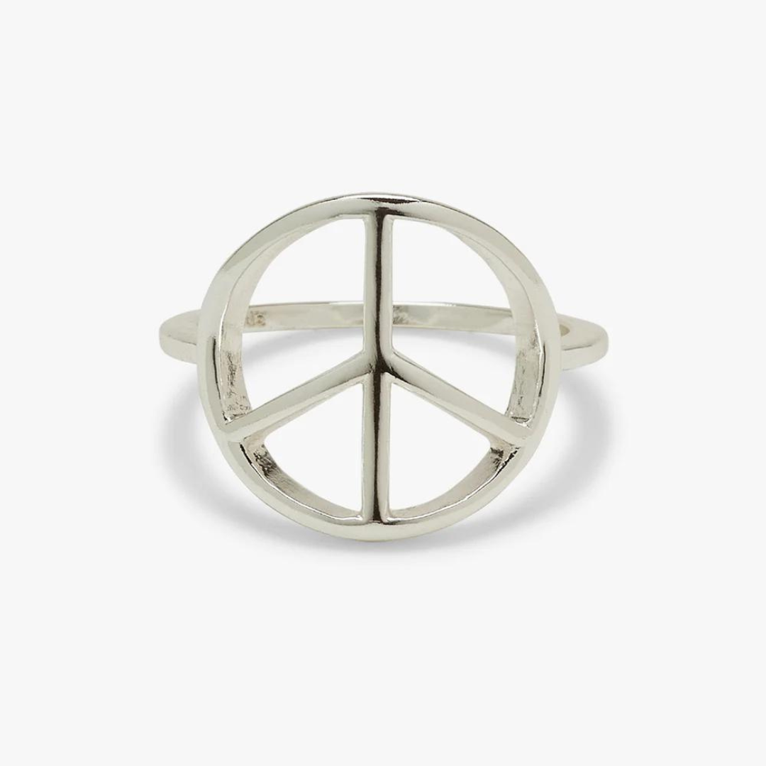 Pura Vida Peace Sign Ring - Silver - The Cottage