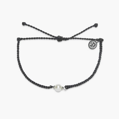 Pura Vida Simple Pearl Silver Charm Bracelet - Black - The Cottage