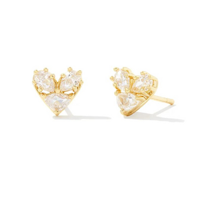 Kendra Scott Katy Heart Stud Earrings - Gold - The Cottage