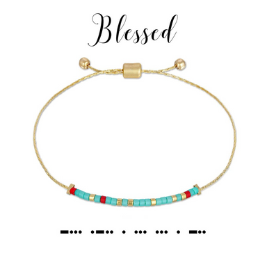 Dot & Dash Morse Code Bracelet - Blessed - The Cottage