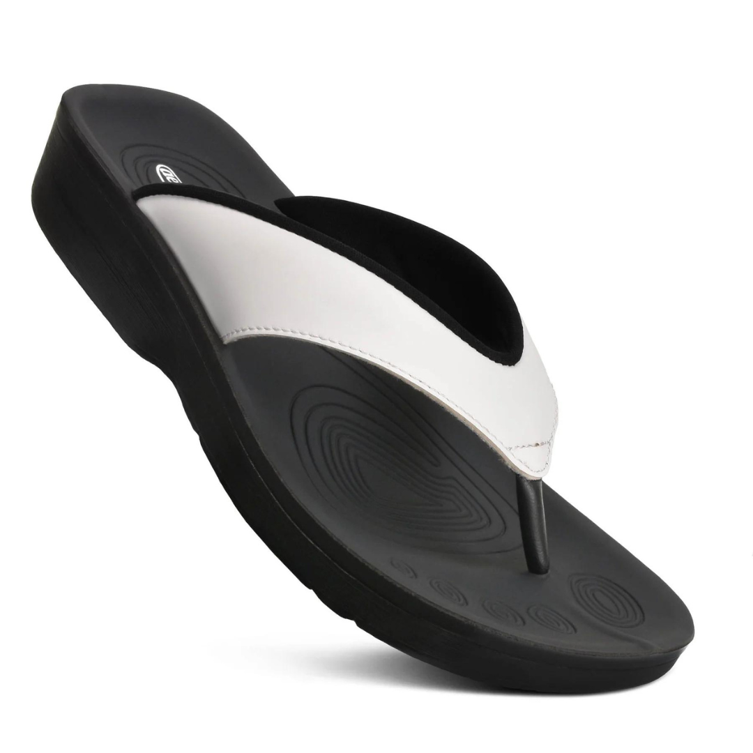 Aerothotic Fallon Arch Support Flip Flops - White