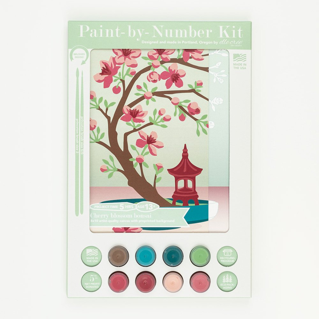 Elle Crée Paint-by-Number Kit - Cherry Blossom Bonsai