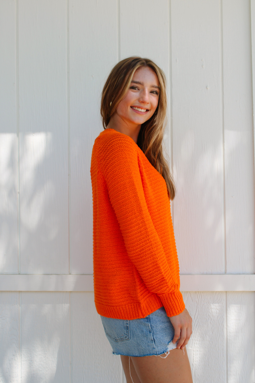 HIHO Lexy V-Neck Sweater - Dominca Orange