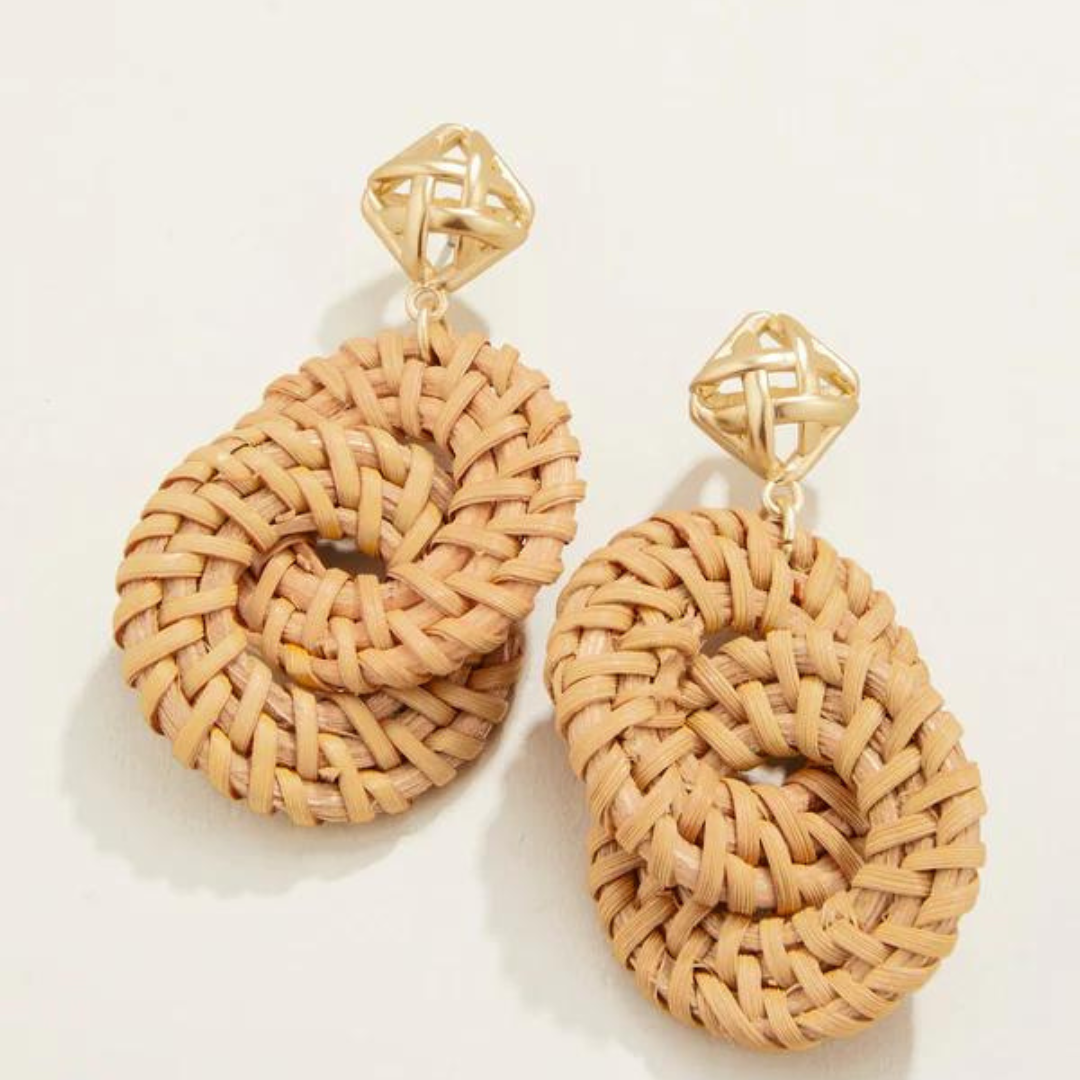 Spartina Cane Wicker Ring Earrings - The Cottage