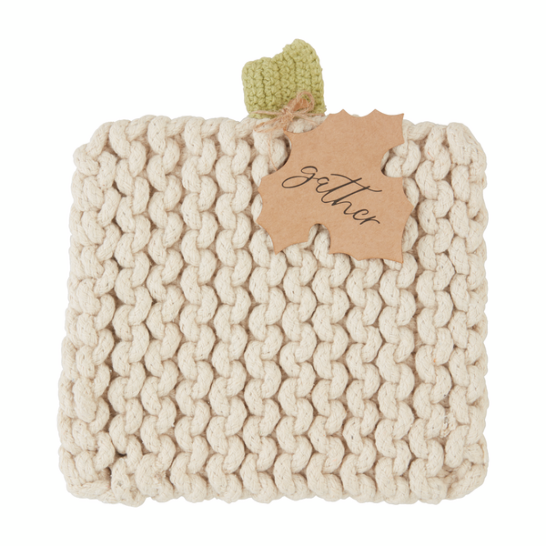 Mud Pie Pumpkin Knit Trivet