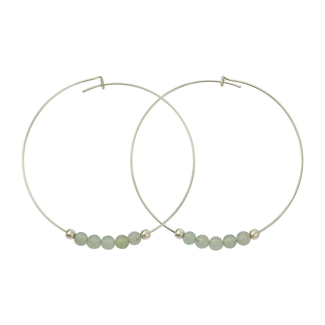 &Livy Green Aventurine Hyevibe Gemstone Hoop Earrings - The Cottage