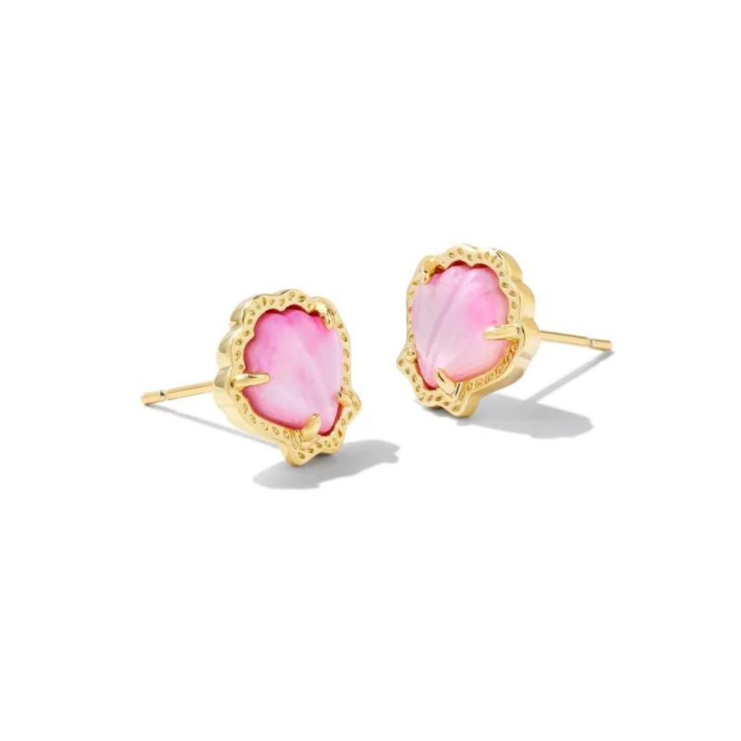 Kendra Scott Brynne Shell Stud Earrings - Gold