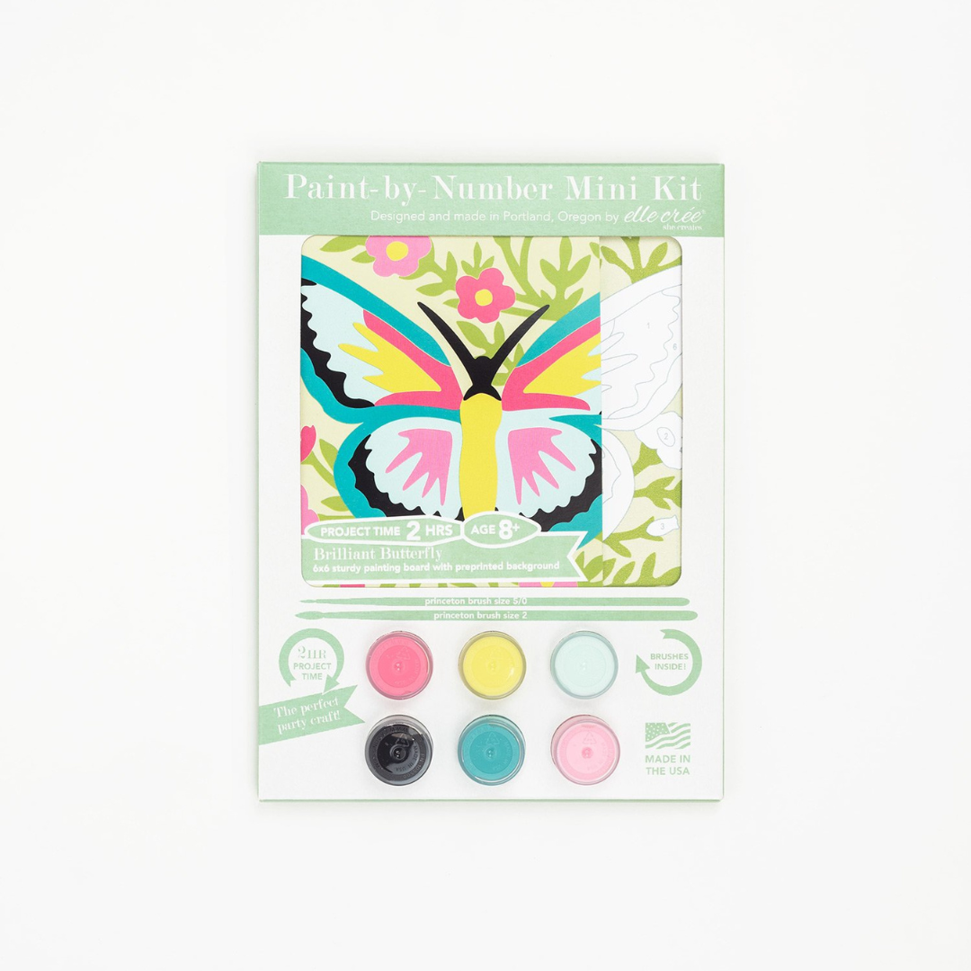 Elle Crée Kid's Mini Paint-by-Number Kit - Brilliant Butterfly