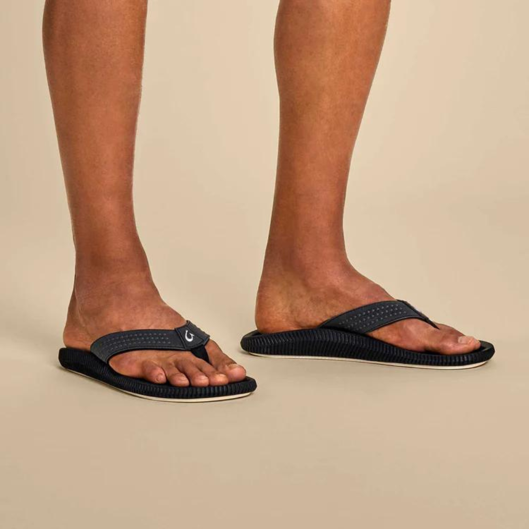 Olukai Ulele Flip Flops - Black - The Cottage