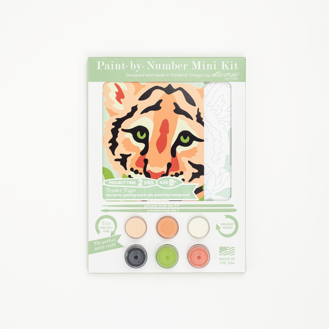 Elle Crée Kid's Mini Paint-by-Number Kit - Tender Tiger