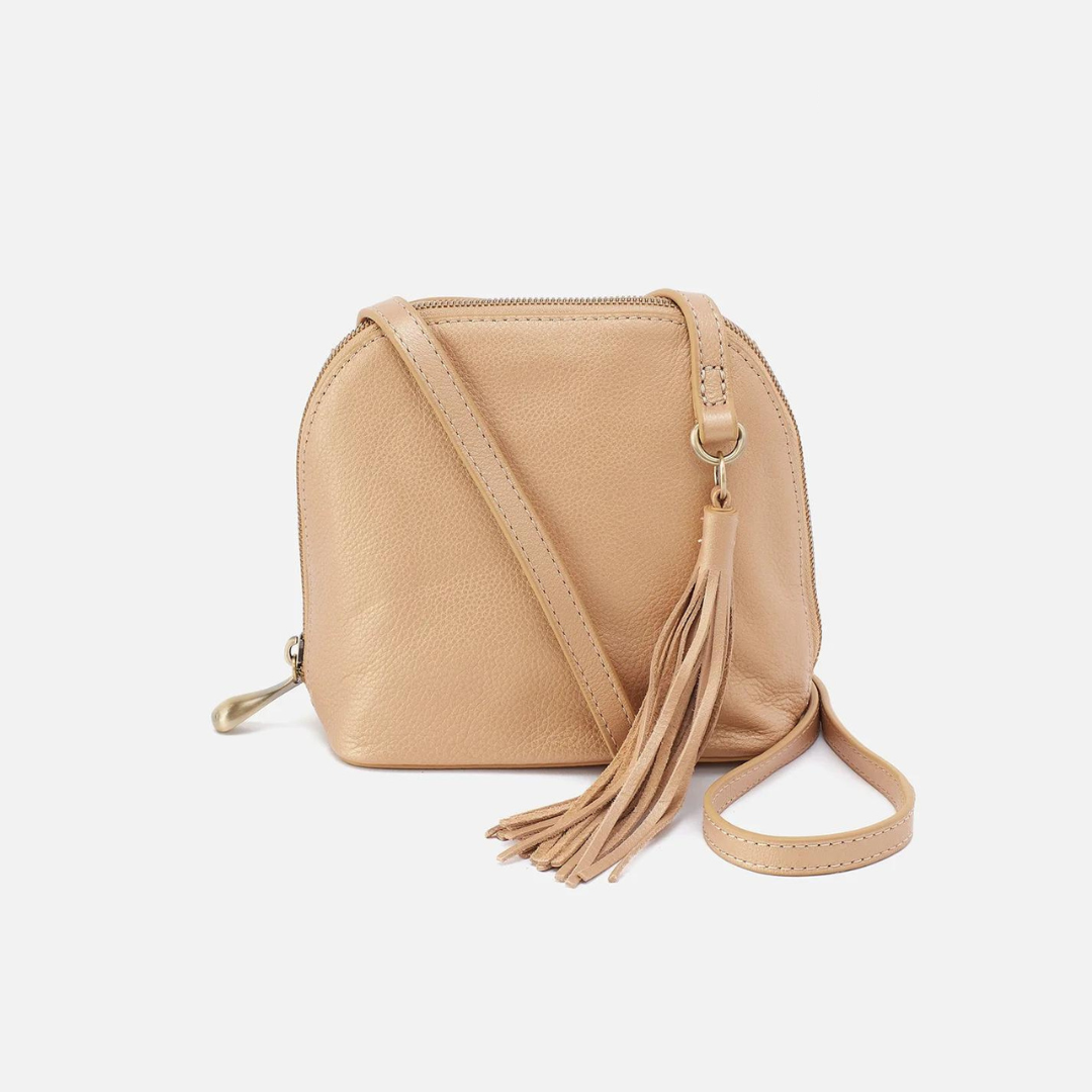 Hobo Nash Crossbody Metallic Leather - Dusty Gold