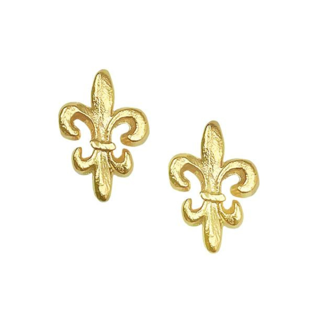 Susan Shaw Mini Fleur de Lis Studs - Gold