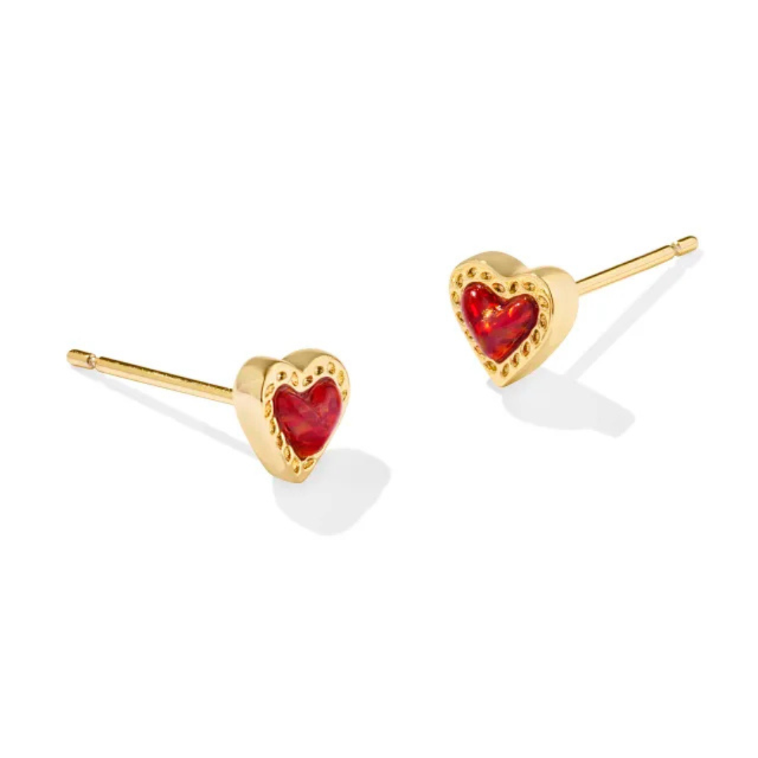 Kendra Scott Mini Ari Heart Stud Earrings - Gold