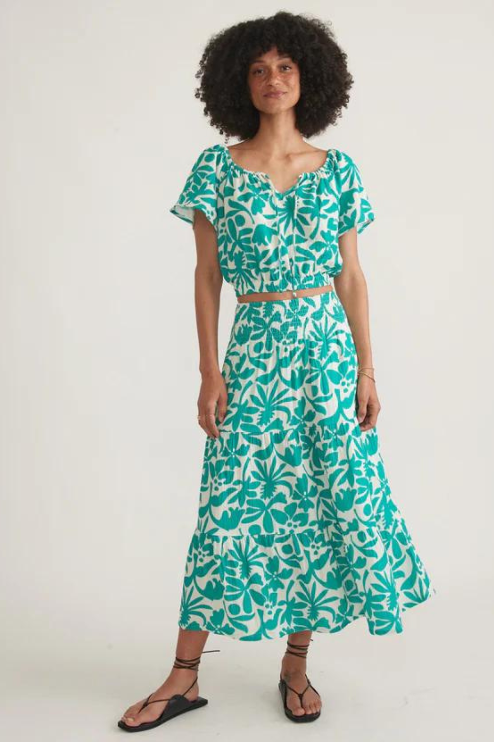 Marine Layer Corinne Maxi Skirt - Spruce Flora