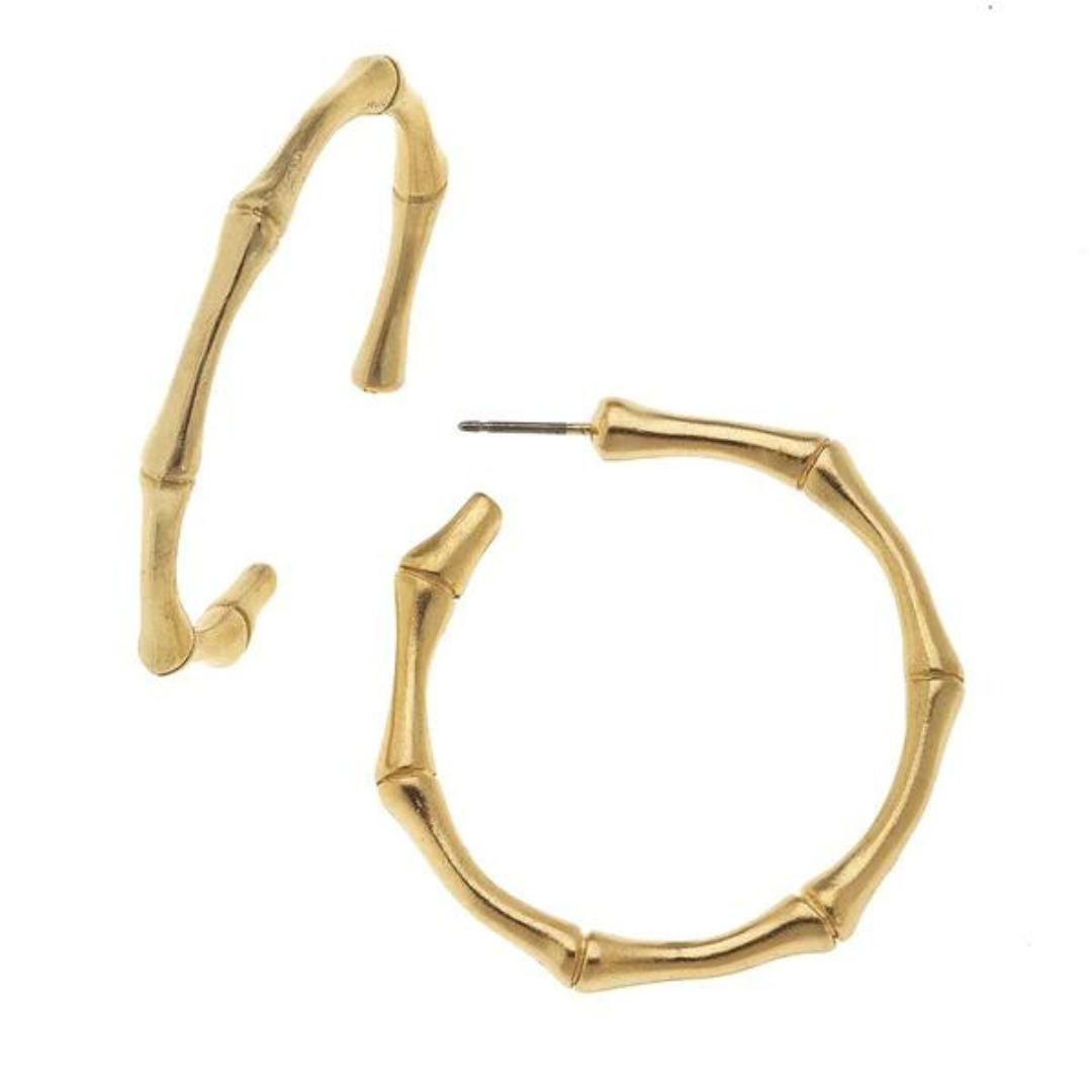 Susan Shaw Bamboo Hoop Earrings