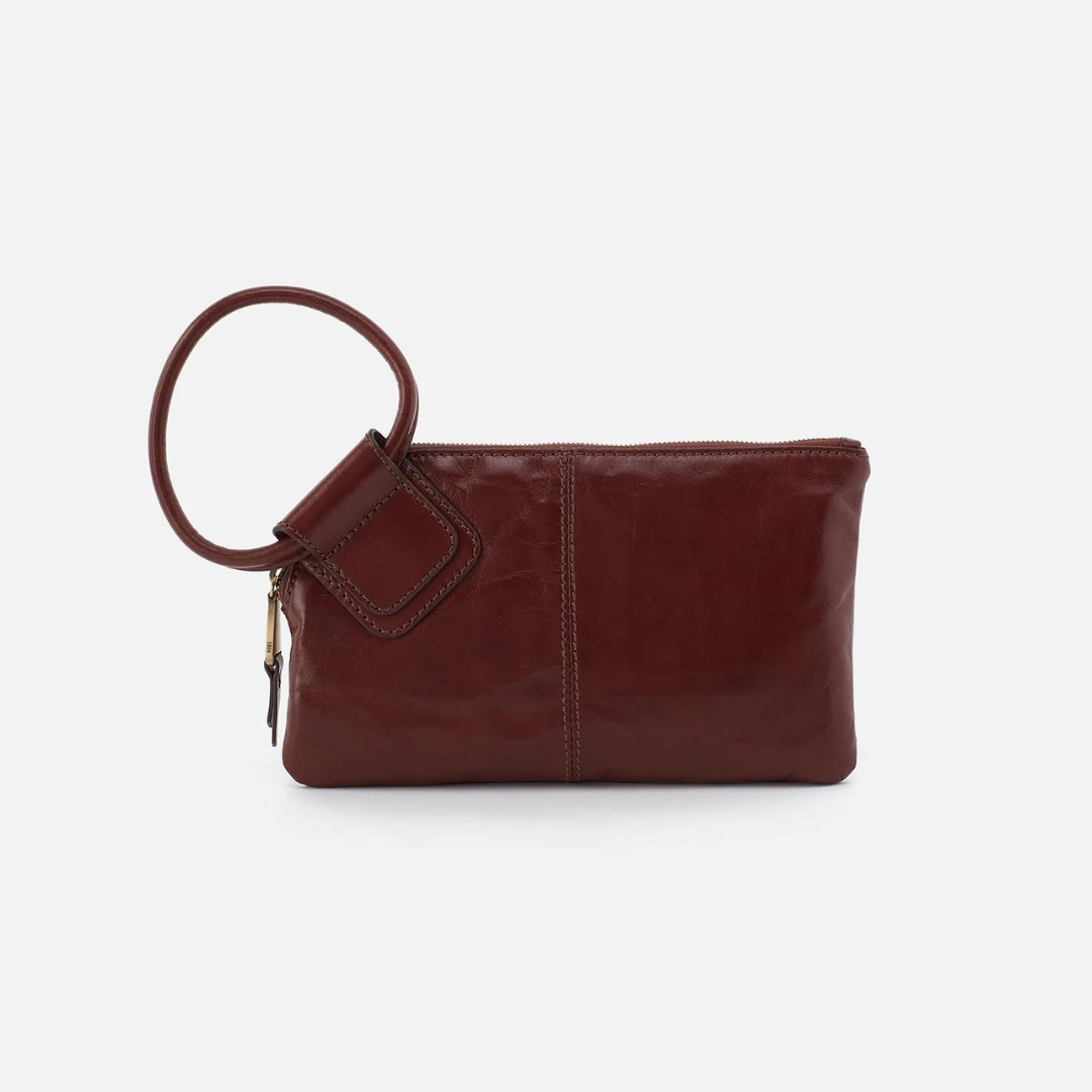 Hobo Sable Clutch Polished Leather - Chocolate