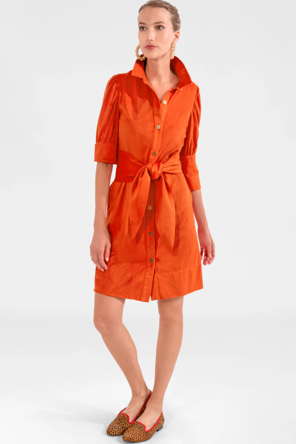 Gretchen Scott Ultra Suede Swagger Dress - Orange