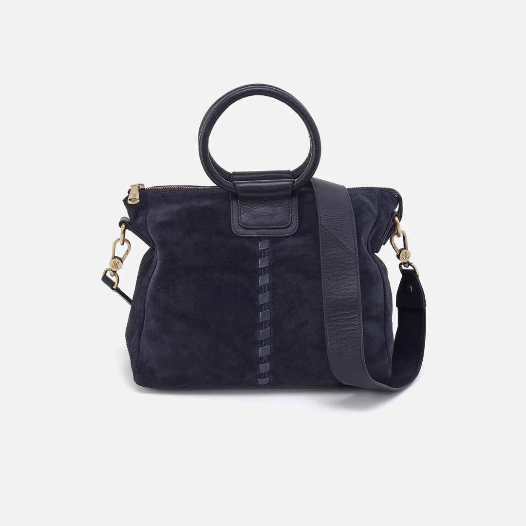 Hobo Sheila Medium Satchel Suede - Navy