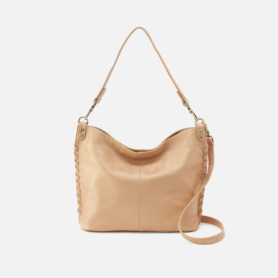 Pier Shoulder Bag Metallic Leather - Dusty Gold