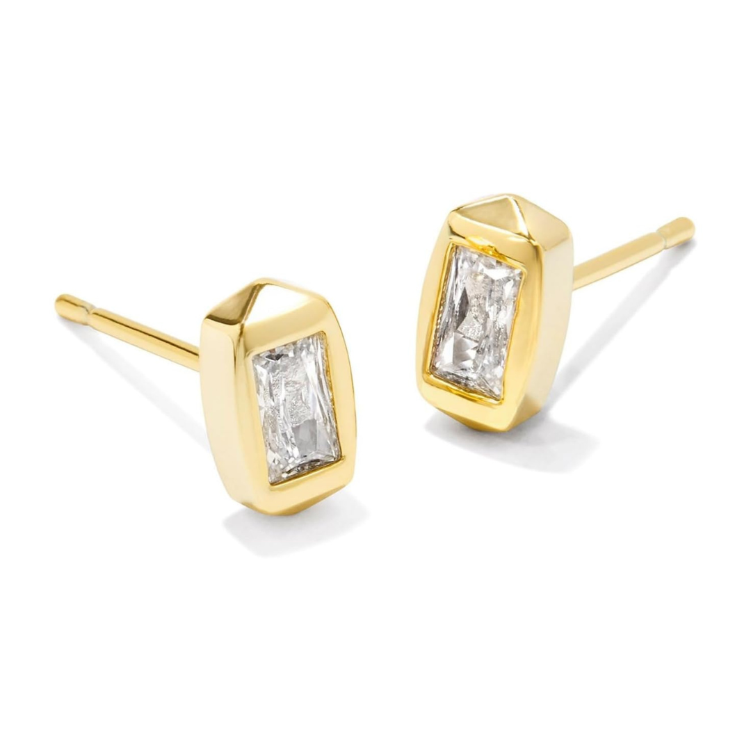 Kendra Scott Fern Crystal Stud Earrings - White Crystal - The Cottage