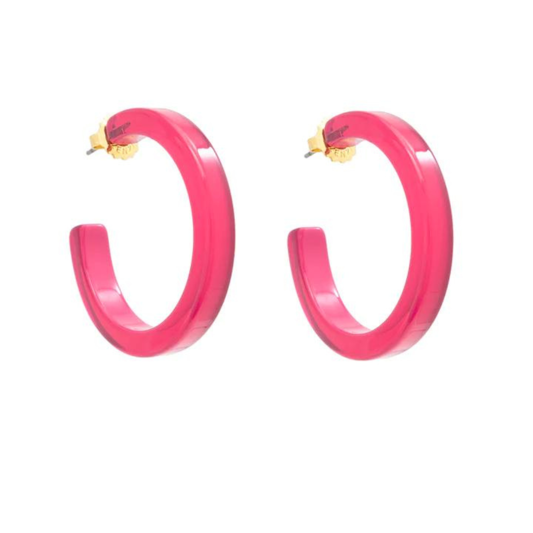 Zenzii Medium Resin Open Hoop Earring