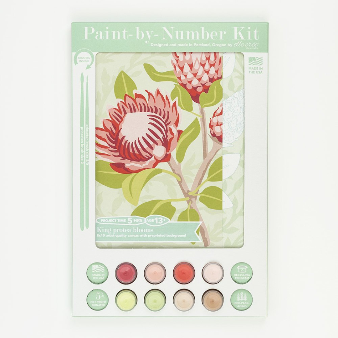 Elle Crée Paint-by-Number Kit - King Protea Blooms