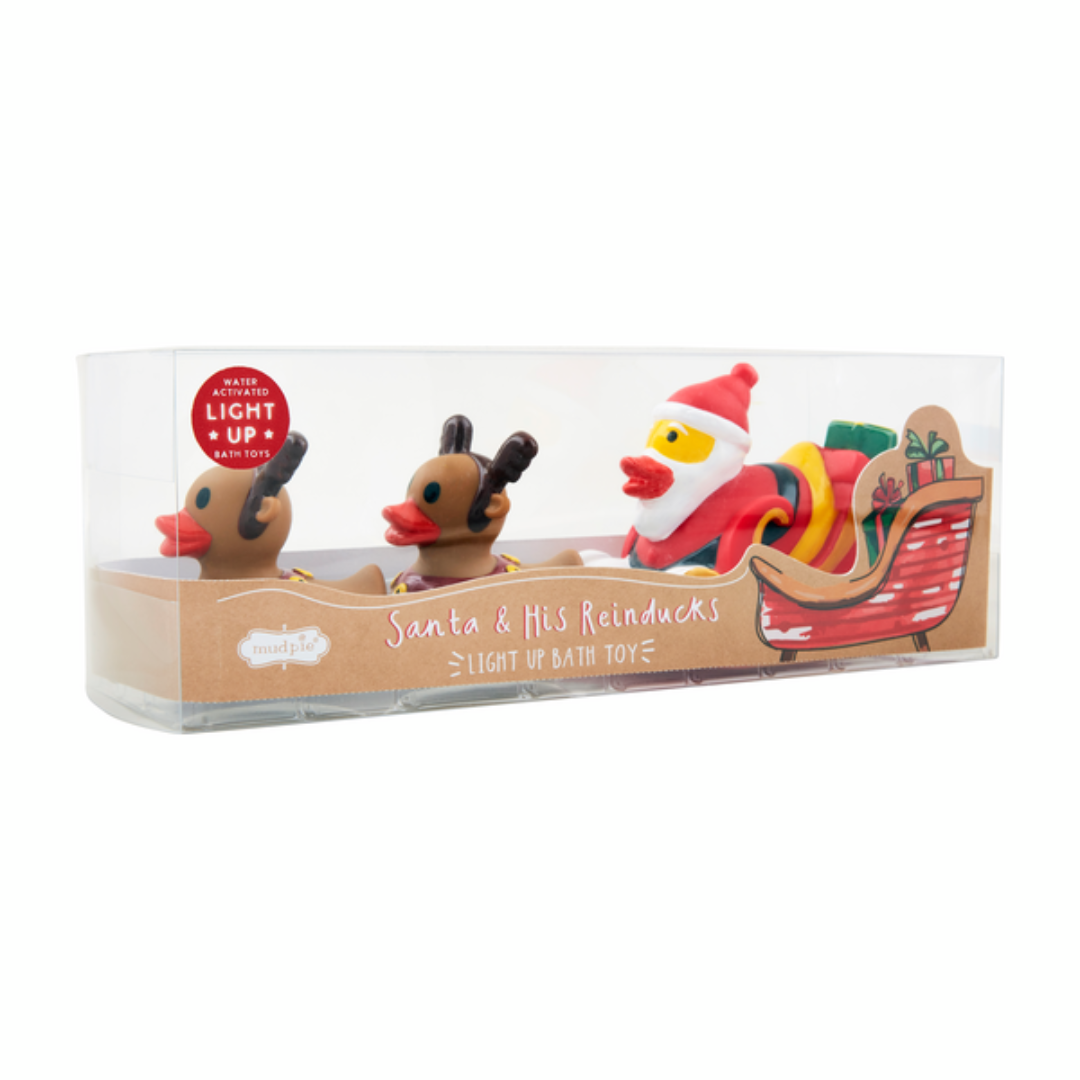 Mud Pie Santa and His Reinducks Bath Toy Set