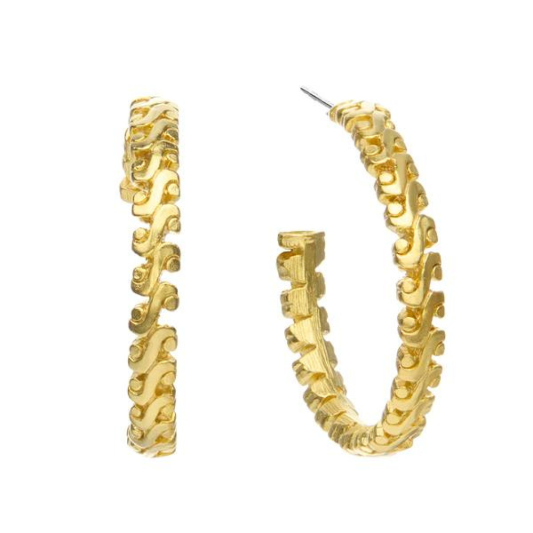 Susan Shaw 2 Row Dotted Hoop Earrings