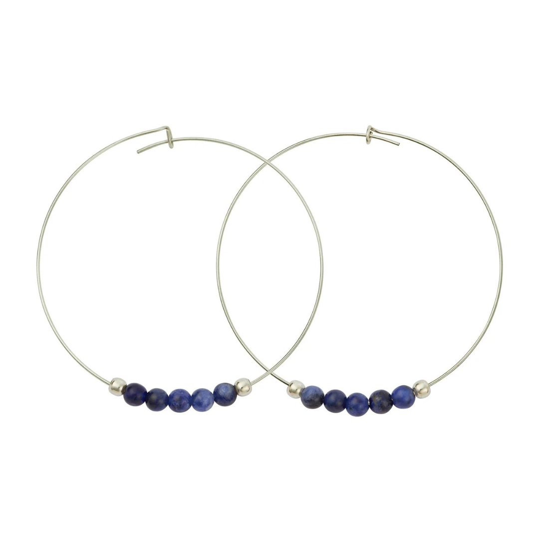 &Livy Blue Sodalite Hyevibe Gemstone Hoop Earrings - The Cottage