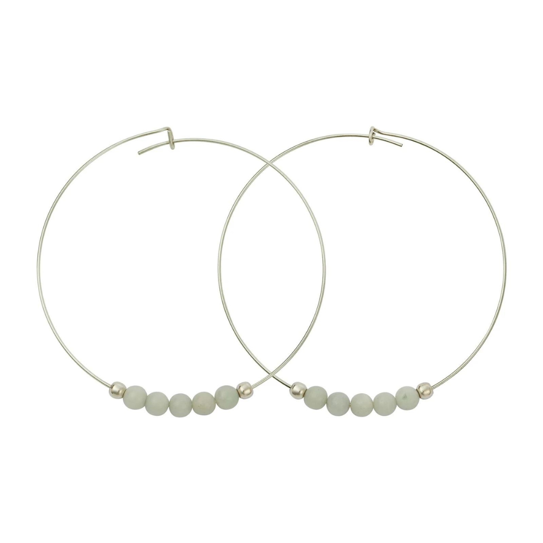 &Livy Amazonite Hyevibe Gemstone Hoop Earrings - The Cottage