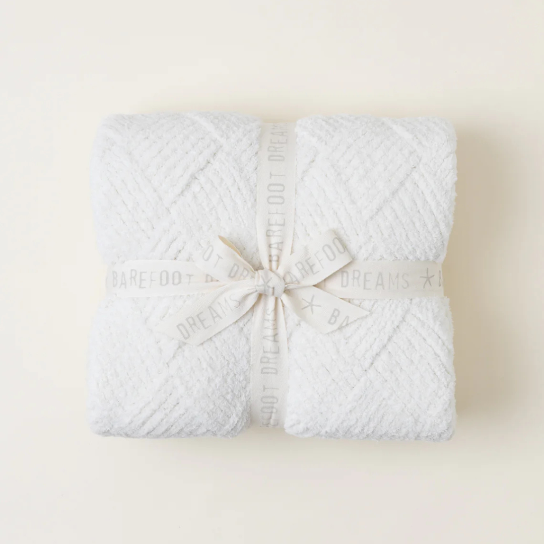 Barefoot Dreams CC Diamond Weave Blanket - Cream