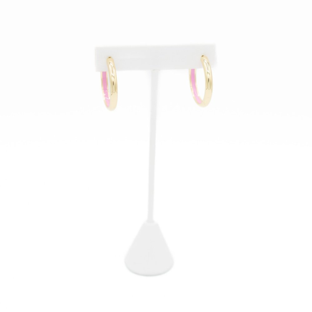 Kimberly James Jewelry Promise Gold Hoops - Pink