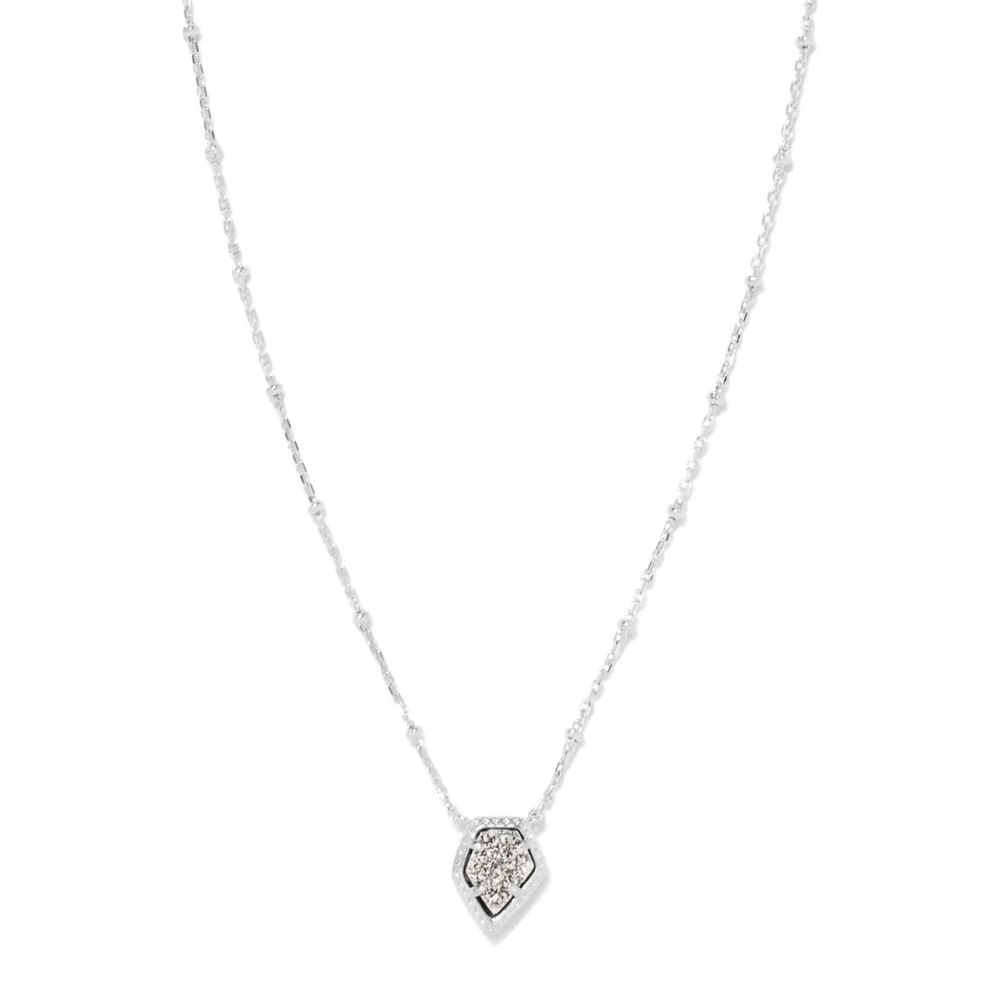 Kendra Scott Framed Tess Druzy Necklace - Rhodium