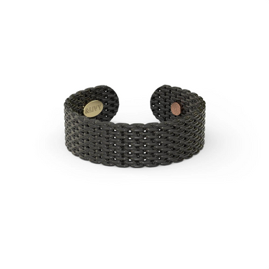 &Livy Metalysic Mesh 6mm Adjustable Ring - Platinum Black - The Cottage