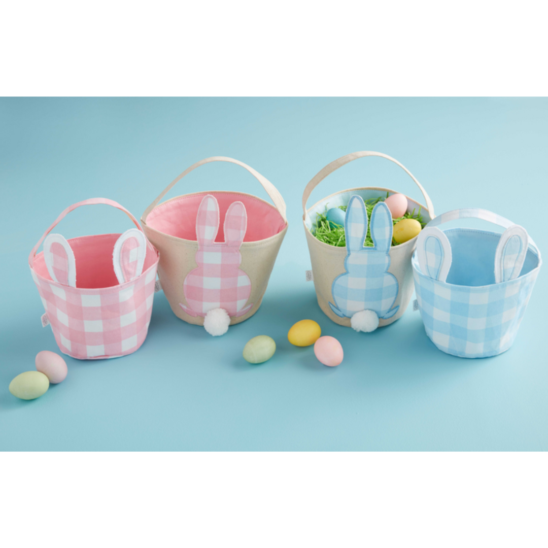 Mud Pie Large Check Bunny Basket