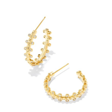 Kendra Scott Jada Small Hoops - White Crystal - The Cottage