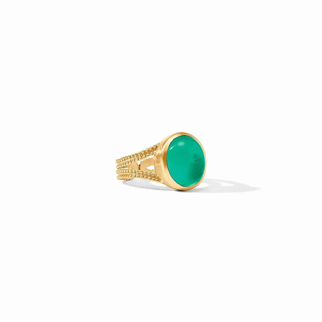 Julie Vos Cabochon Ring - Iridescent Emerald Green