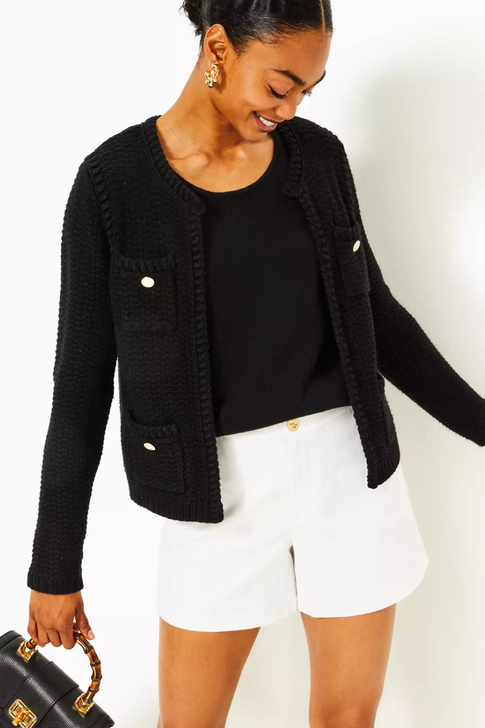 Lilly Pulitzer Kenton Cardigan - Black Metallic