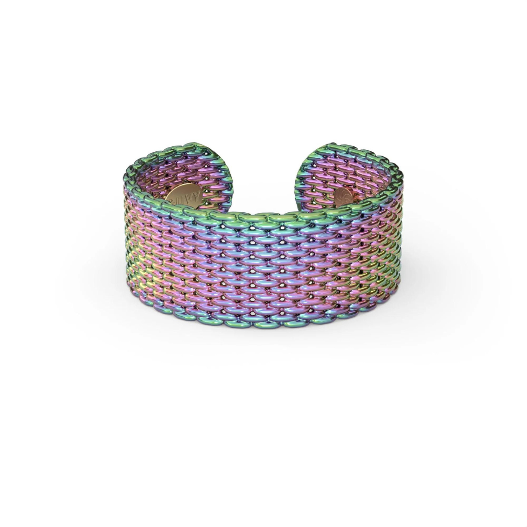 &Livy Metalysic Mesh 8mm Adjustable Ring - Spectra - The Cottage