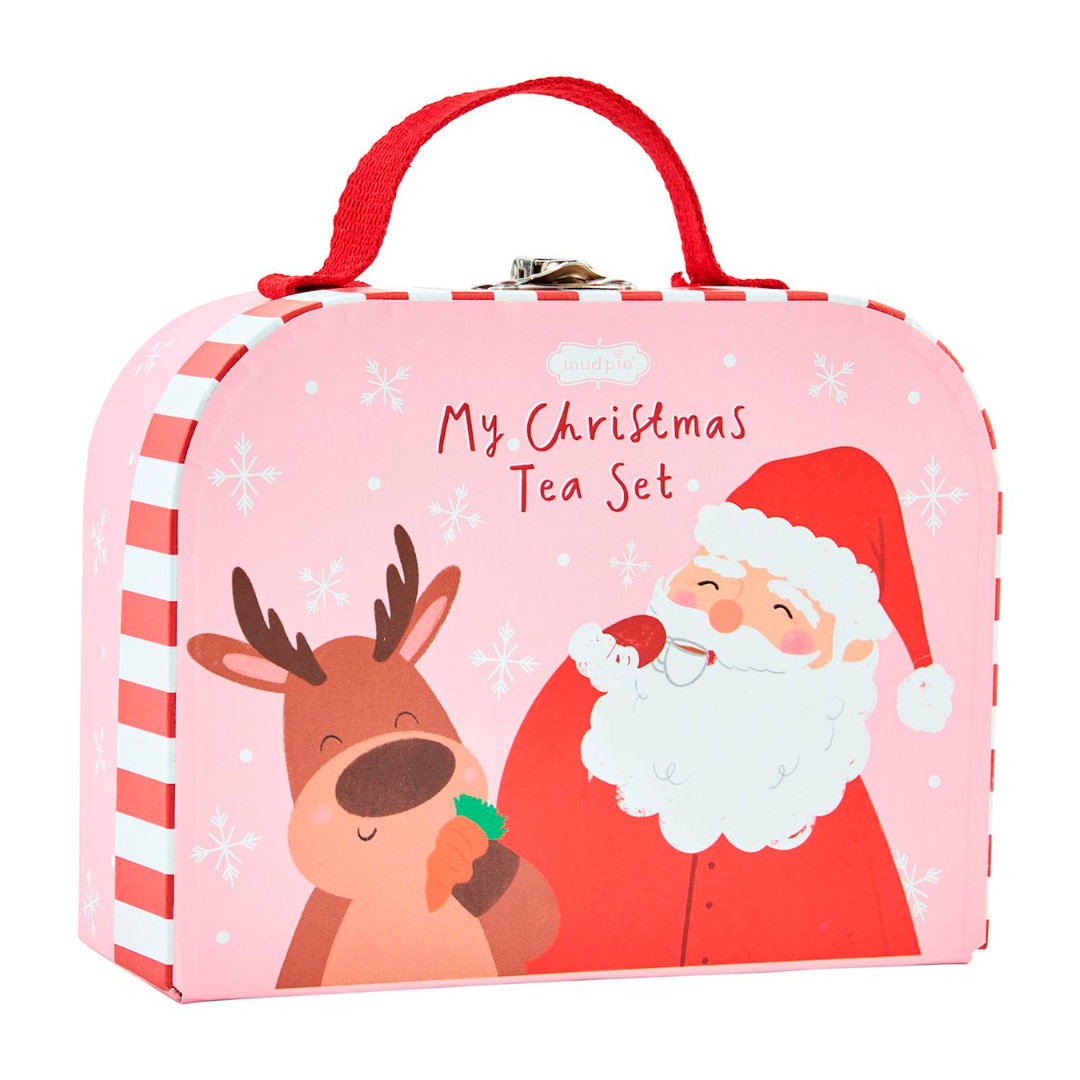 Mud Pie Christmas Tea Suitcase Set